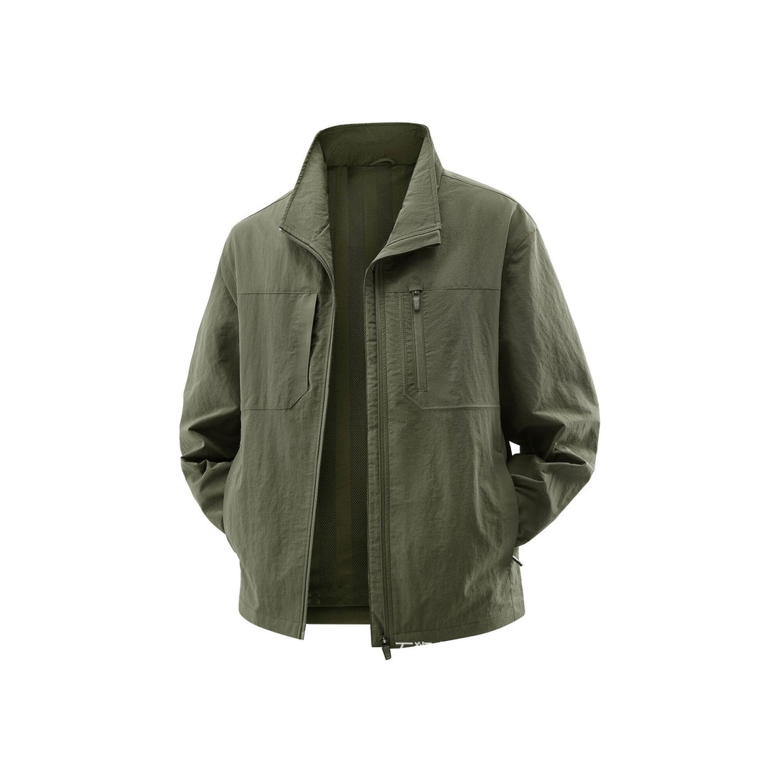 Herren Leichte Field-Utility-Jacke mit Mesh‑Futter, Stehkragen und Reißverschlusstaschen Nord Taschen