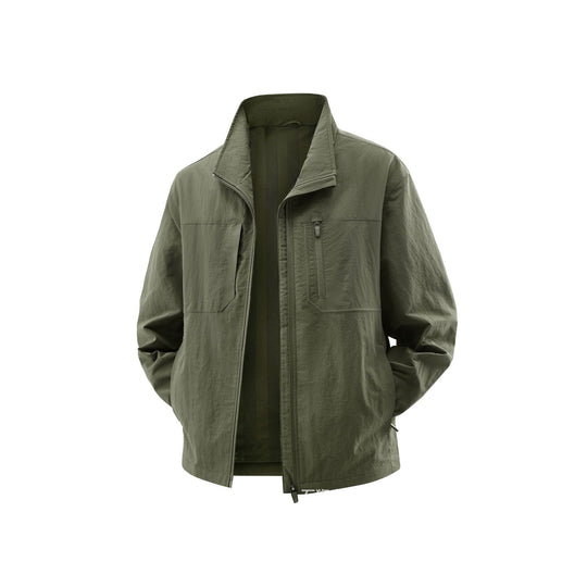 Herren Leichte Field-Utility-Jacke mit Mesh‑Futter, Stehkragen und Reißverschlusstaschen Nord Taschen
