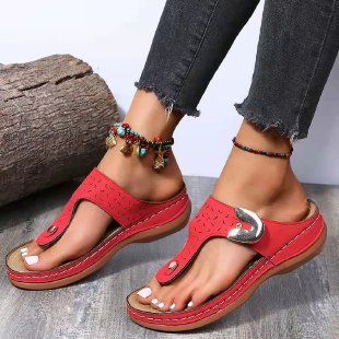 Damen Orthopädische Zehentrenner-Sandalen mit modischen Schnallen und anatomischer Fußbettung
