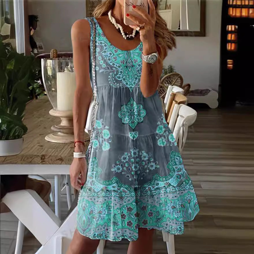 Damen Sommerkleid mit floralem Druck und fließendem Schnitt