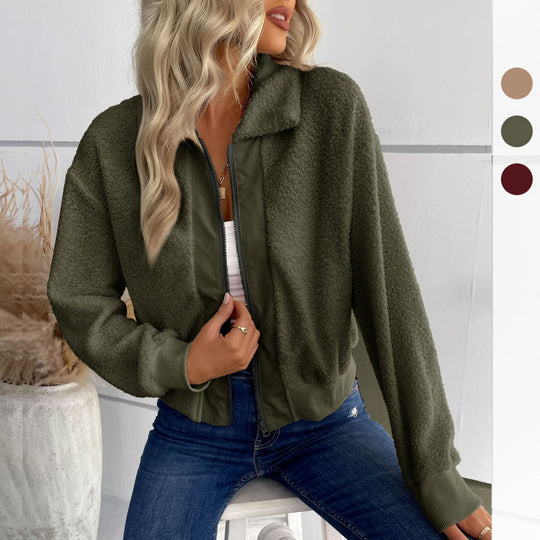 Damen Kuschelige Fleece-Jacke Nord Taschen