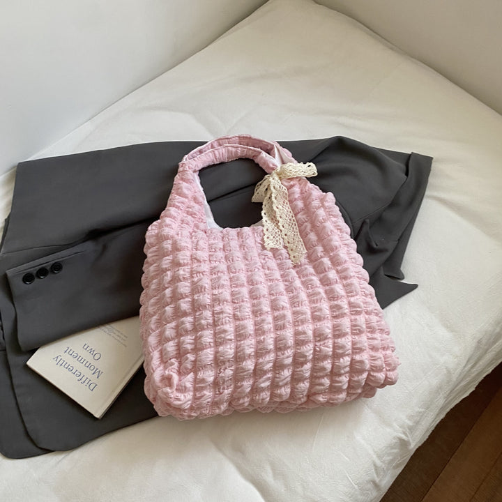 Damen Einkaufstasche mit strukturiertem Design und dekorativem Schleifenakzent Nord Taschen