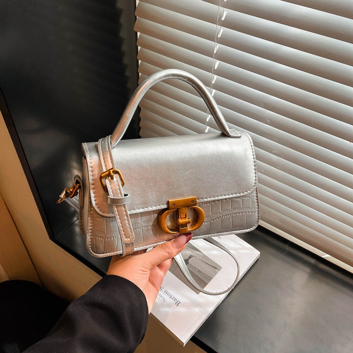 Damen elegante Handtasche mit strukturierter Oberfläche und glänzendem Verschluss Nord Taschen
