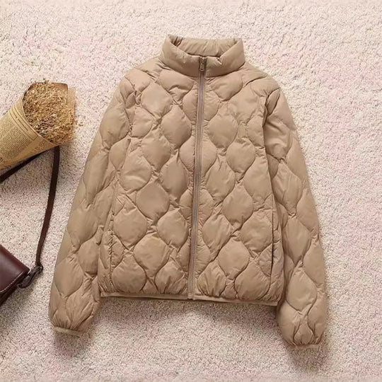 Damen leichte Stepp-Blousonjacke mit organischer Wellensteppung und Stehkragen Nord Taschen