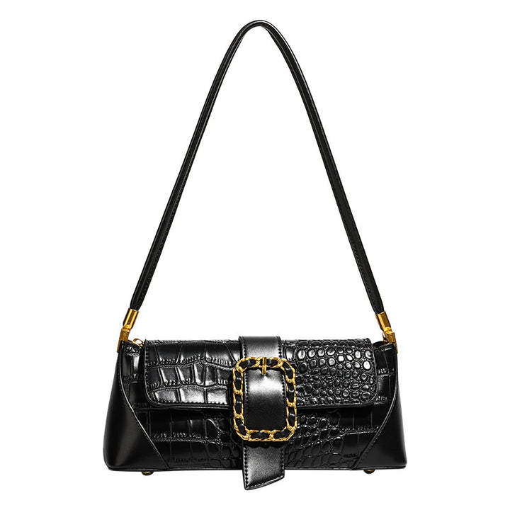 Damen Umhängetasche mit eleganten Kroko-Details und modischem Kettenakzent Nord Taschen