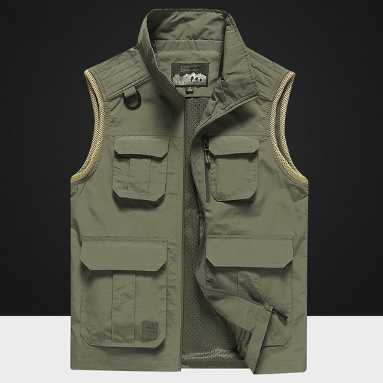 Herren Multifunktionale Outdoor-Utility‑Weste mit Mesh‑Innenfutter und Mehrfachtaschen Nord Taschen