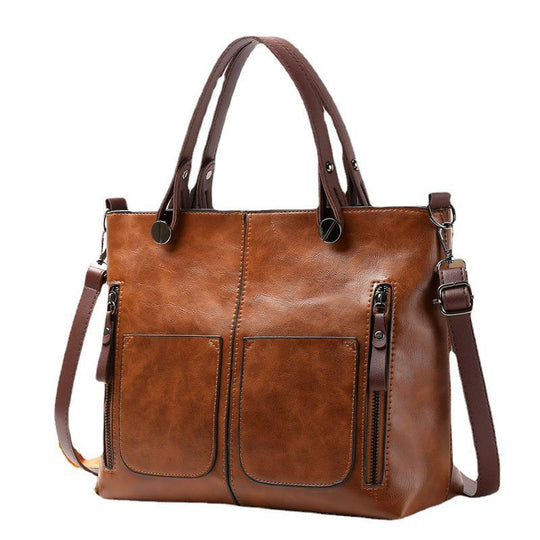 Damen modische Handtasche mit strukturiertem Kunstleder und praktischen Außentaschen Nord Taschen