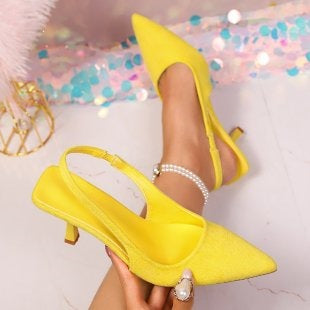 Damen Elegante Slingback-Pumps mit glänzendem Riemendesign
