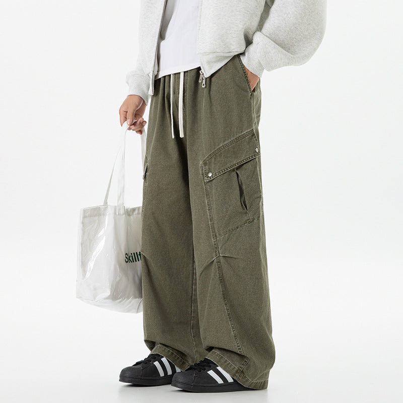 Herren Weite Utility-Cargo-Hose im Baggy‑Cut mit Tunnelzugbund und großen Klappentaschen Nord Taschen