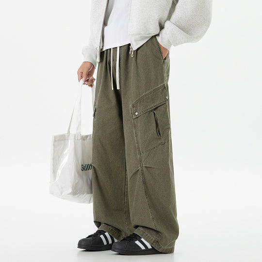 Herren Weite Utility-Cargo-Hose im Baggy‑Cut mit Tunnelzugbund und großen Klappentaschen Nord Taschen