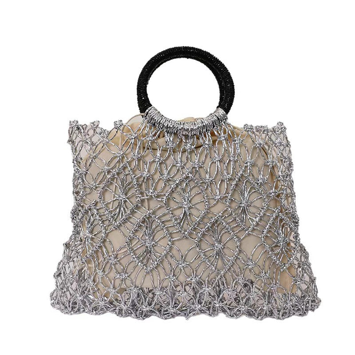 Damen gehäkelte Designer-Handtasche mit einzigartigem Ringhenkel Nord Taschen