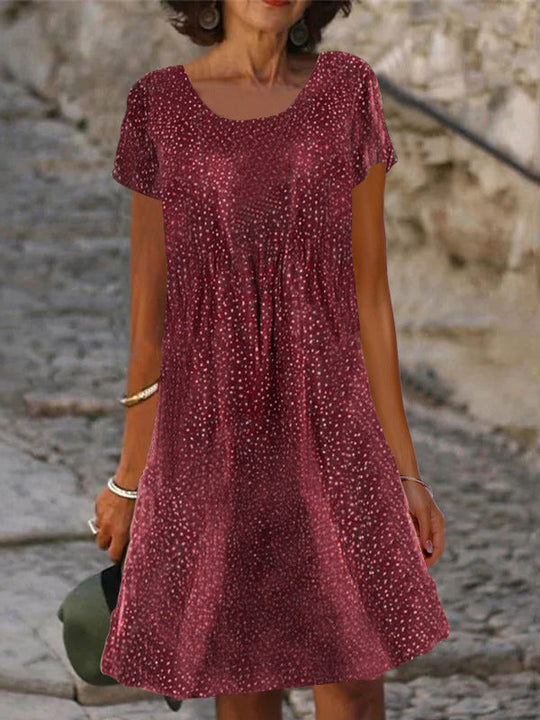 Damen lässiges Sommerkleid mit modernen Mustern und femininem Schnitt