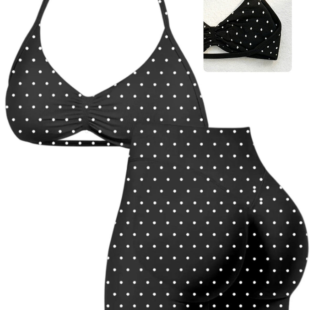 Damen Sportliches Bikini-Set mit hochgeschnittenen Shorts und rüschendetail
