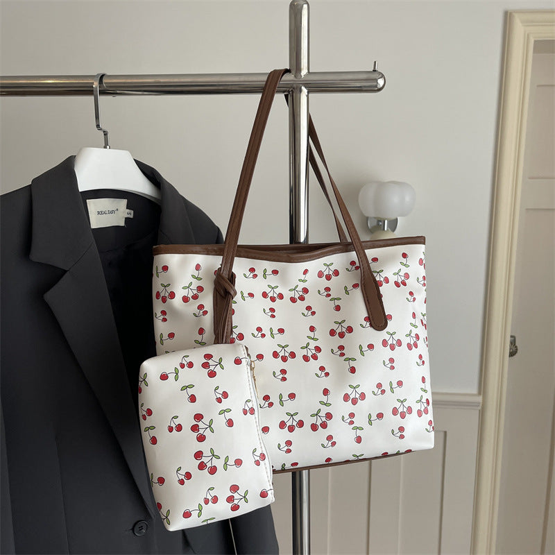 Damen elegante Strandtasche mit romantischem Lippenmuster Nord Taschen