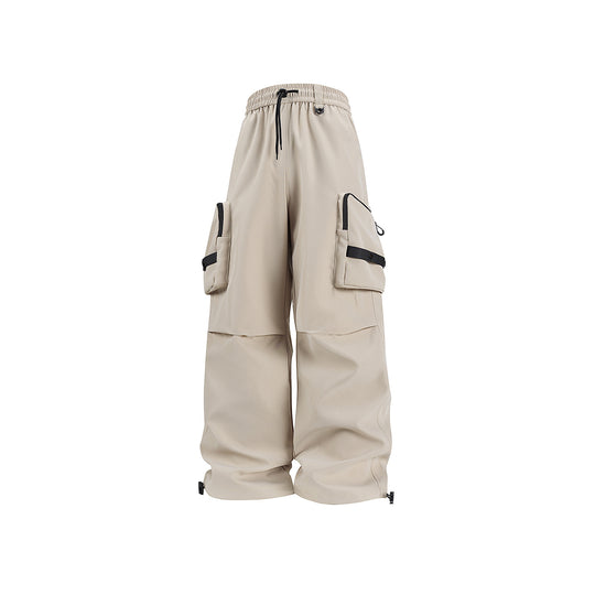 Herren Weite Utility-Cargohose mit großvolumigen Klappentaschen und Kordelzugbund Nord Taschen