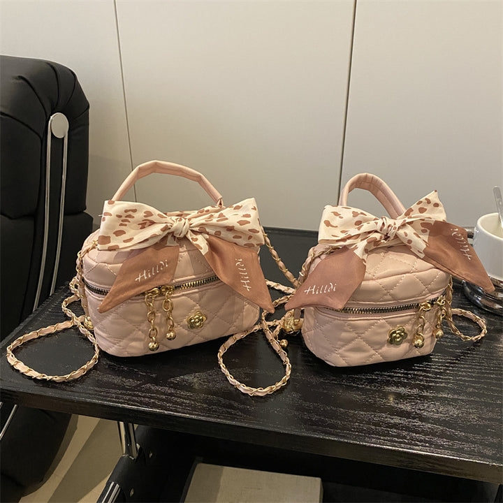 Damen Mini-Koffer-Handtasche mit eleganter Schleifendekoration Nord Taschen