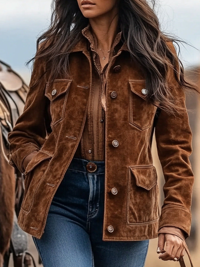 Damen Vegan-lederjacke mit Taschen