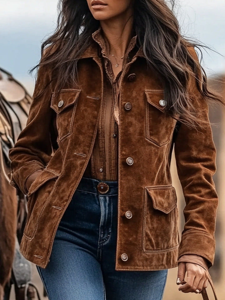 Damen Vegan-lederjacke mit Taschen