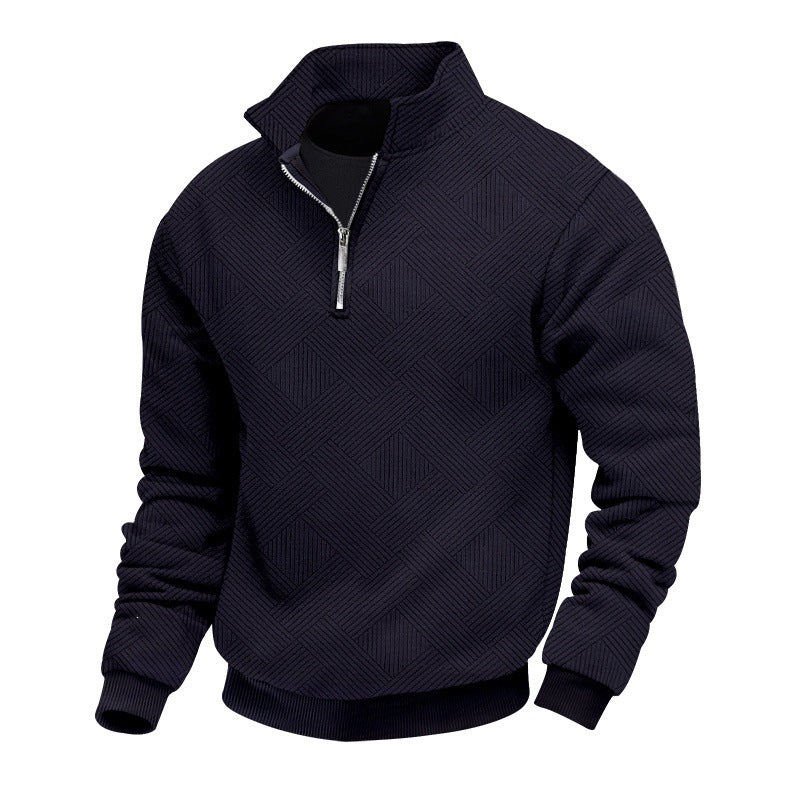 Herren Halbzip-Pullover mit geometrischer Waffelstruktur Nord Taschen