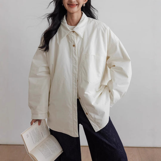Damen Oversized Bluse mit Knopfdetail Nord Taschen
