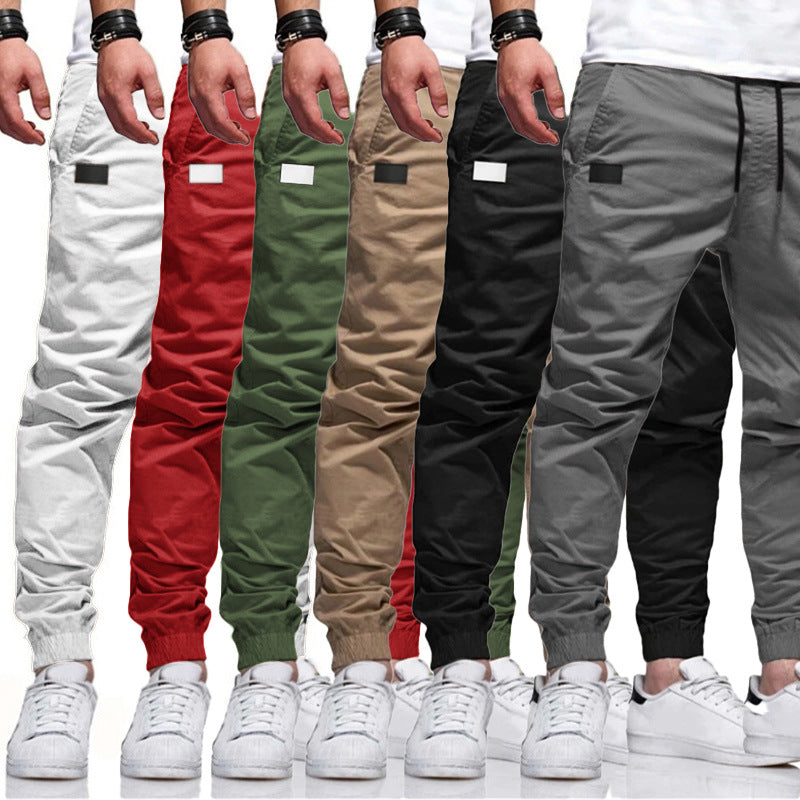 Herren lässige Cargo-Jogginghose mit elastischem Bund und praktischen Seitentaschen