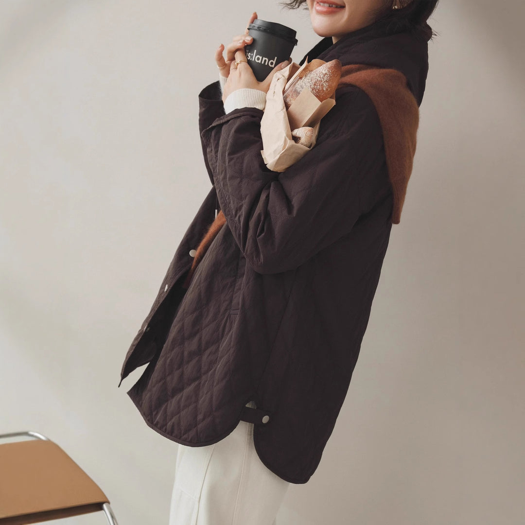 Damen Modische Steppjacke mit Kapuze Nord Taschen