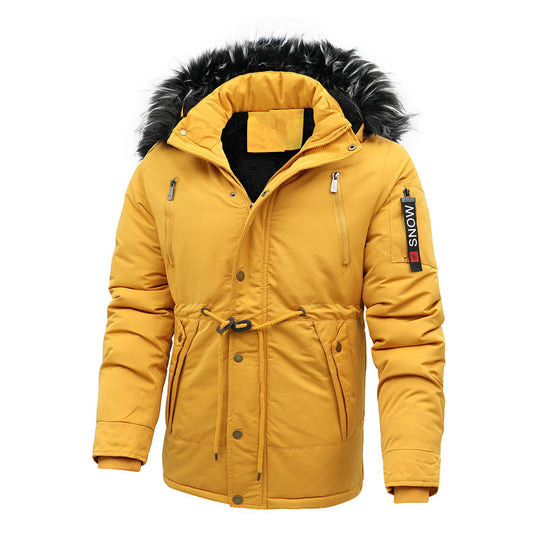 Herren Urbaner Thermoparka mit abnehmbarer Kunstpelzkapuze und Taillen-Kordelzug Nord Taschen