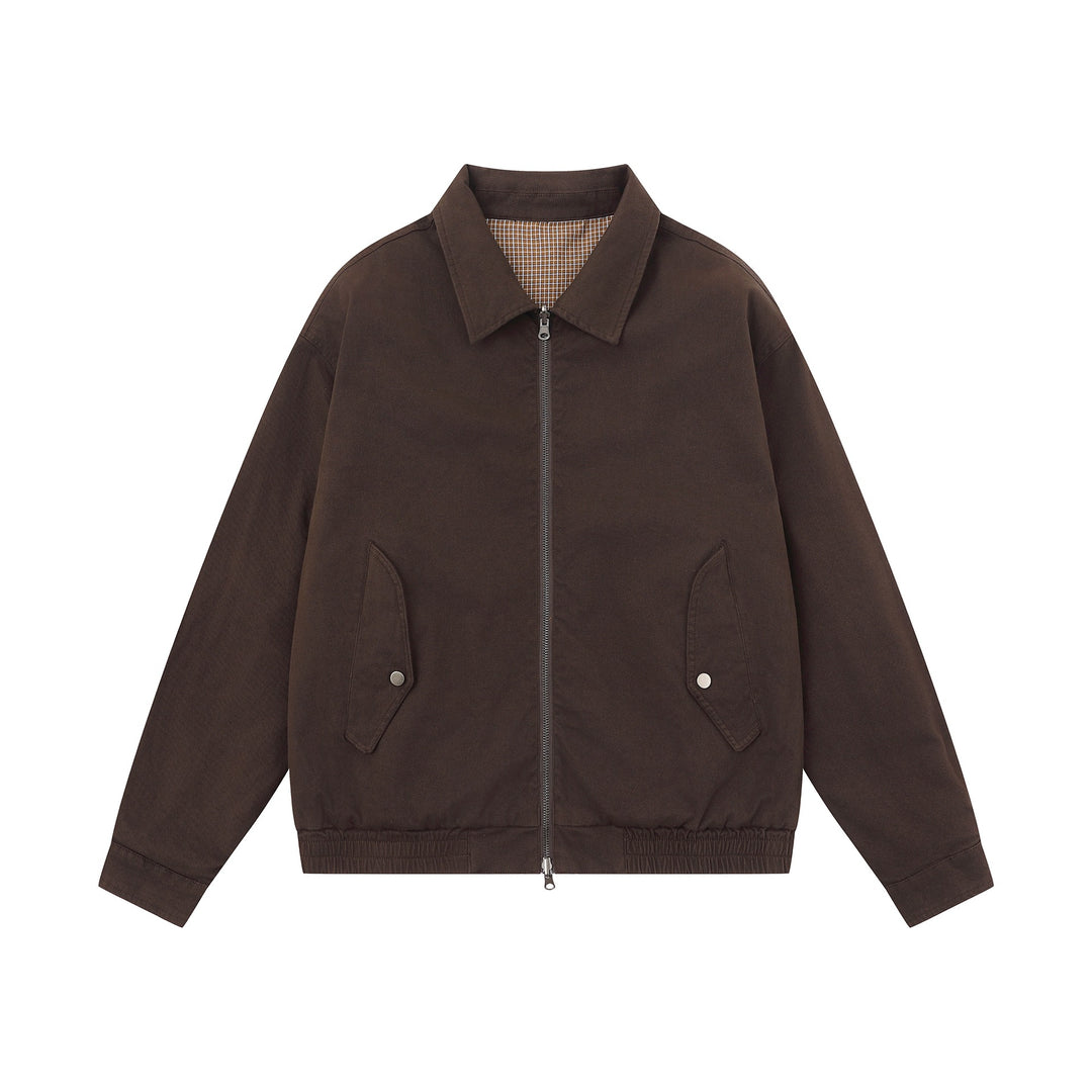 Herren Boxy-Canvas-Blousonjacke mit Reißverschluss, Pattentaschen und elastischem Saum Nord Taschen