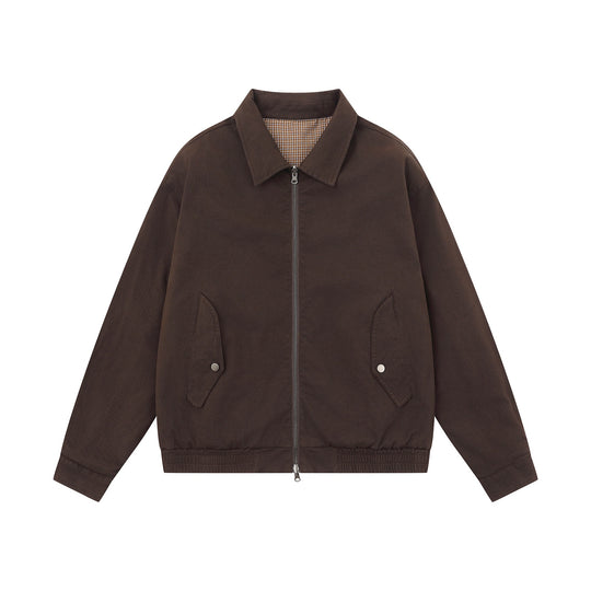Herren Boxy-Canvas-Blousonjacke mit Reißverschluss, Pattentaschen und elastischem Saum Nord Taschen