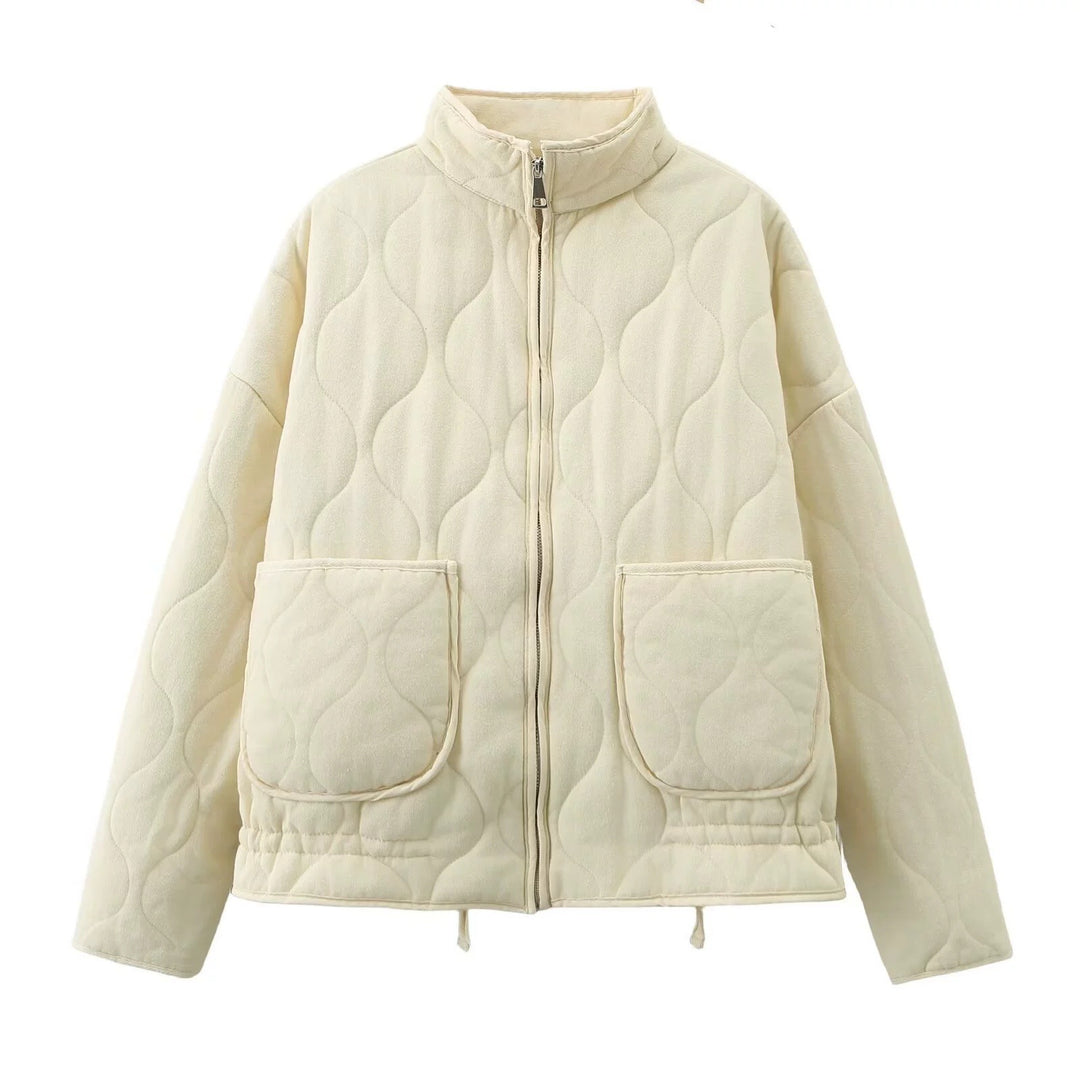 Unisex Stepp-Überjacke mit Stehkragen, aufgesetzten Taschen und Kordelzug Nord Taschen