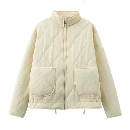 Unisex Stepp-Überjacke mit Stehkragen, aufgesetzten Taschen und Kordelzug Nord Taschen
