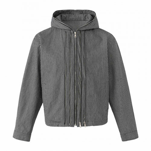 Unisex Kapuzenjacke im Boxy‑Cut mit Doppelreißverschluss und Nadelstreifen‑Optik Nord Taschen