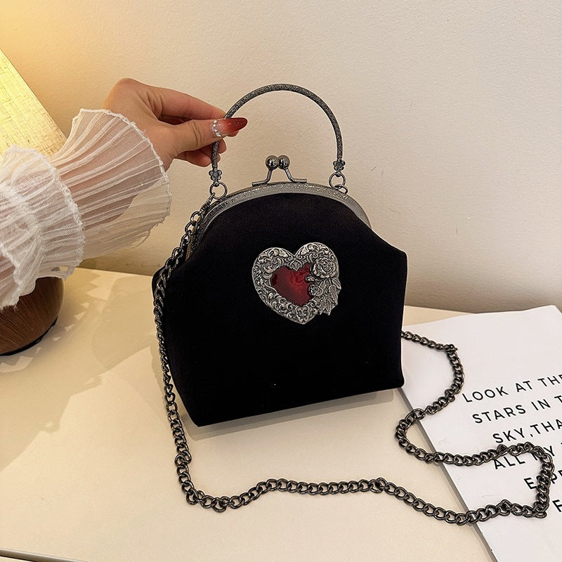 Damen elegante Umhängetasche mit Herz-Ausschnitt Nord Taschen