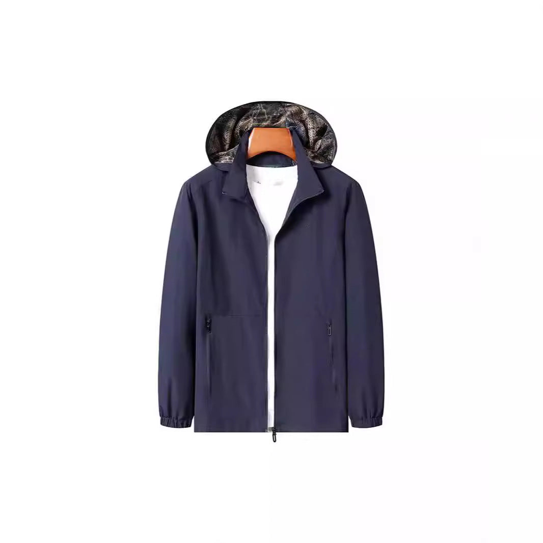 Herren Leichte Kapuzen-Shelljacke mit wasserabweisender Mikrofaser und verdeckten Reißverschlusstaschen Nord Taschen