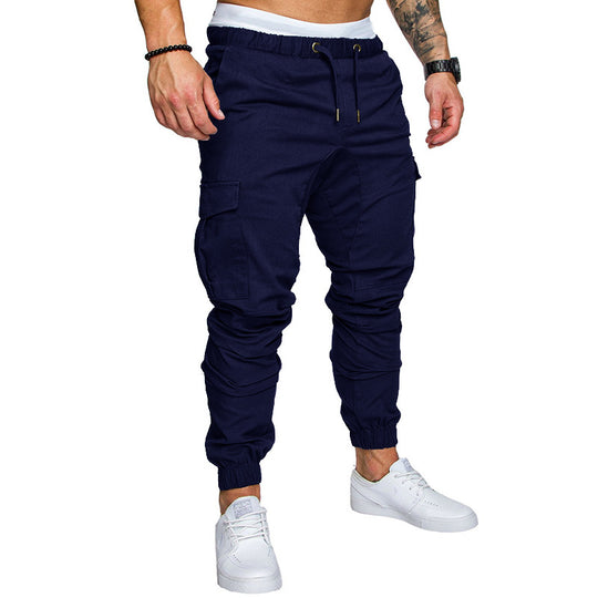 Herren Tapered Cargo-Jogger mit elastischem Bund, Kordelzug und Beuteltaschen Nord Taschen