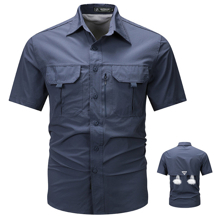 Men's  tactical short sleeve button shirt with dual flap chest pockets and discreet zip utility pocket Nord Taschen