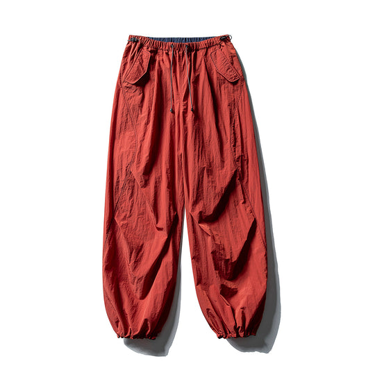 Unisex Weite Utility-Hose mit Ballon‑Silhouette, elastischem Tunnelzugbund und Bündchen Nord Taschen