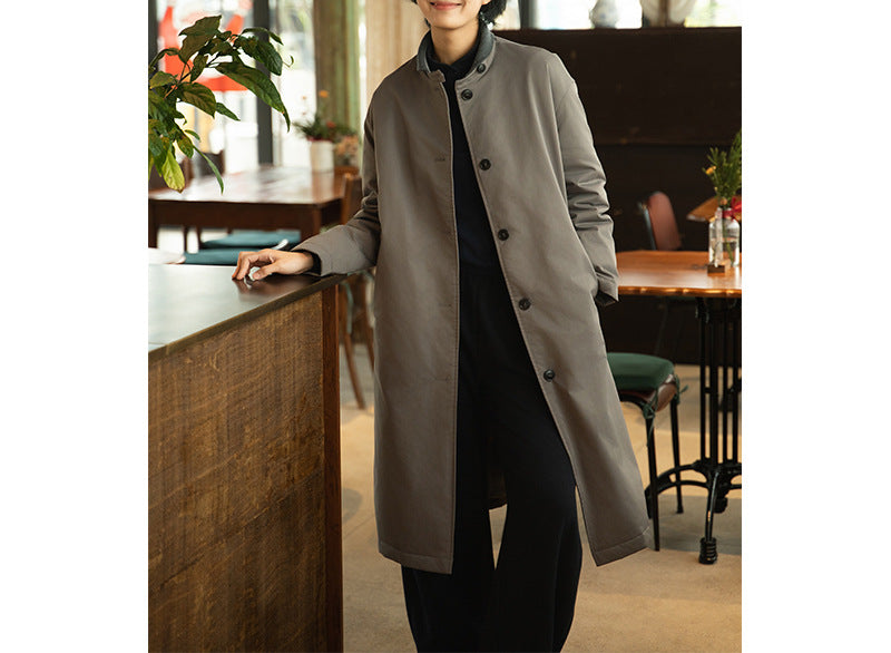 Damen Urbaner Mittel langer Mantel Nord Taschen