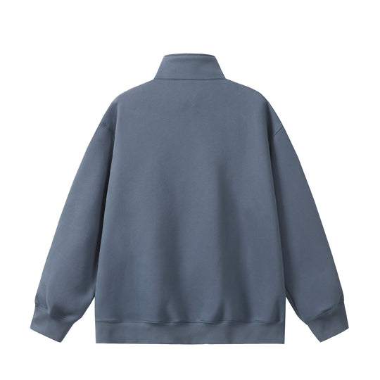 Unisex Oversize Sweatshirt mit Halbzip, hohem Funnelkragen und Kängurutasche Nord Taschen