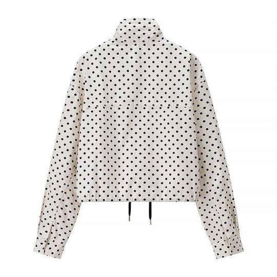 Damen Zweiteiliges Gepunktetes Blazer- und Shorts-Set mit Volumenärmeln und hoher Taille Nord Taschen