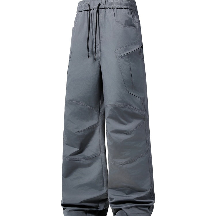 Herren Weite technische Cargohose mit elastischem Bund und schräger Reißverschlusstasche Nord Taschen