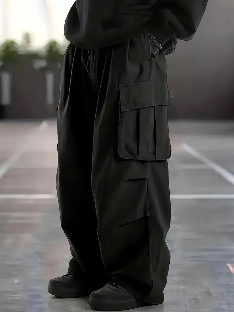Herren Baggy-Cargo-Hose mit übergroßer Passform, elastischem Tunnelzugbund & mehrfachen Klappfächern Nord Taschen