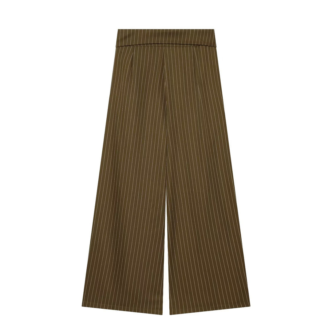Damen Weite Highwaist-Palazzohose mit Wickel-Front und Taillenschnürung Nord Taschen