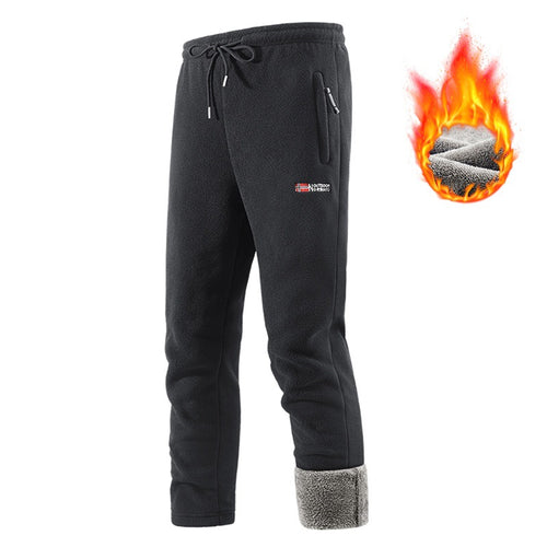 Herren Thermo-Fleece-Jogginghose mit Sherpa‑Bündchen, Kordelzug & Reißverschlusstaschen Nord Taschen