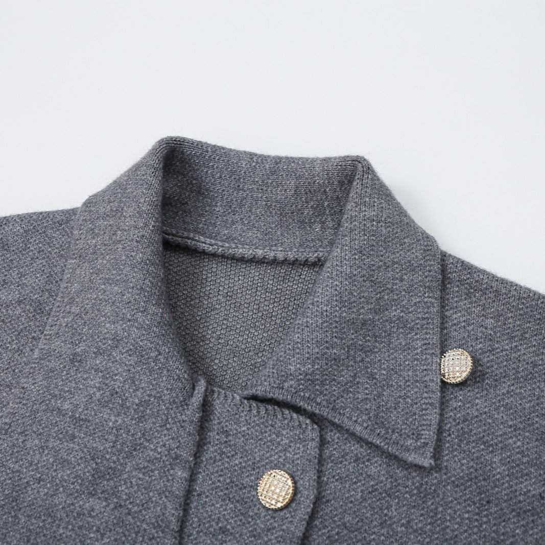 Damen Kurzer Blouson‑Mantel im Cocoon‑Schnitt mit asymmetrischem Schalkragen und Taillengürtel Nord Taschen