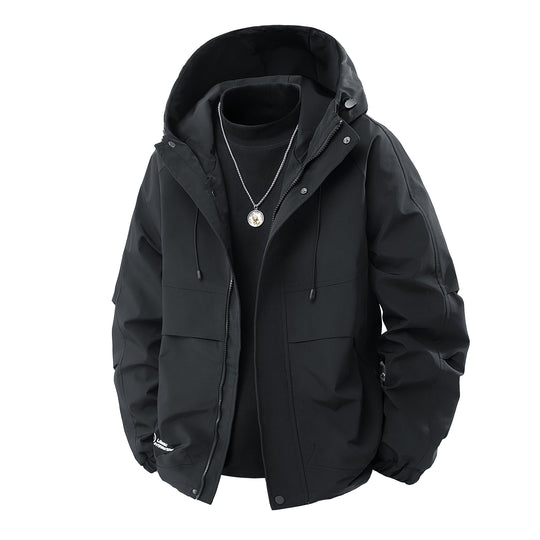 Herren Technische Kapuzen-Outdoorjacke mit Utility-Taschen und winddichter Membran Nord Taschen