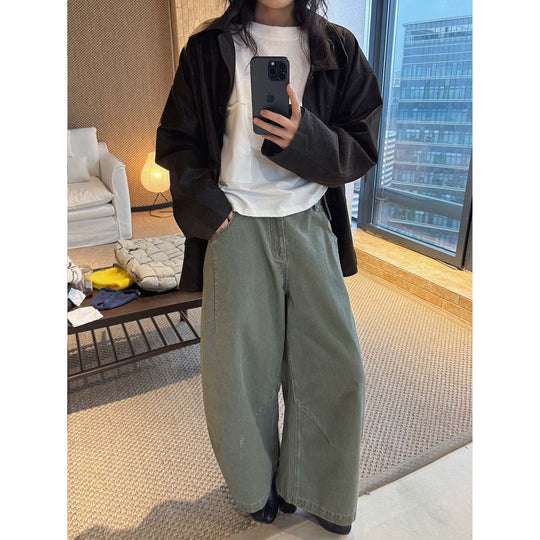 Damen Oversize Sweatshirt mit auffälliger Eingrifftasche und überschnittener Schulter Nord Taschen