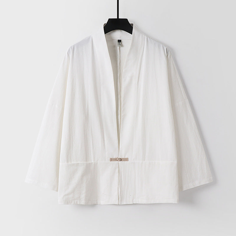 Damen Leichte Kimono-Jacke aus Baumwollmix mit lockerer Passform Nord Taschen