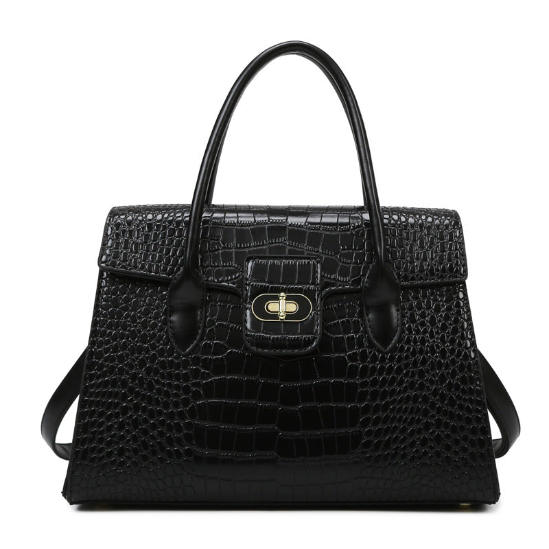 Damen elegante Handtasche mit Struktur und goldener Schnalle Nord Taschen