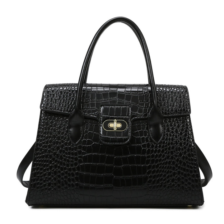 Damen elegante Handtasche mit Struktur und goldener Schnalle Nord Taschen